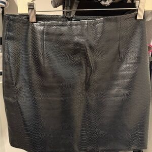 Women's Elevenparis Faux Leather Textured Black Mini Skirt, Size 6